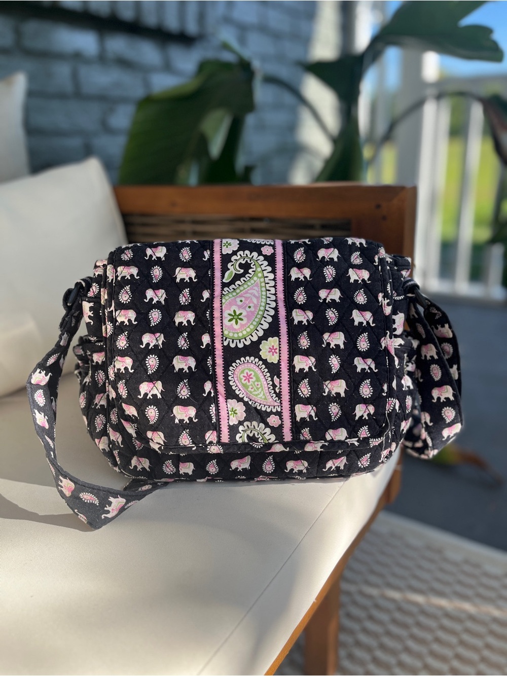 Vera Bradley Pink Elephants Small Crossbody